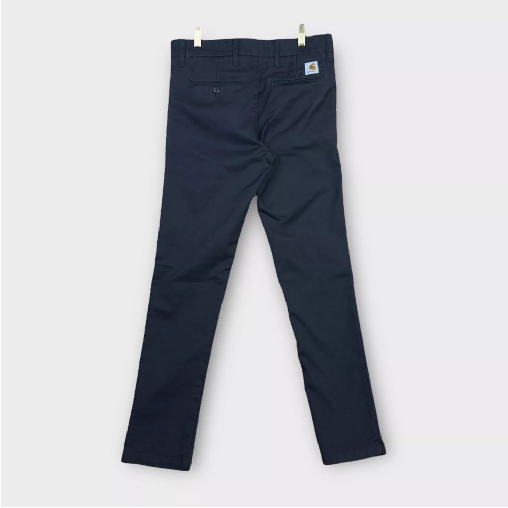 CARHARTT WIP SID Pant Mens 30x32 BLACK Straight Slim Fit Chino Pants Work Wear - Picture 2 of 14